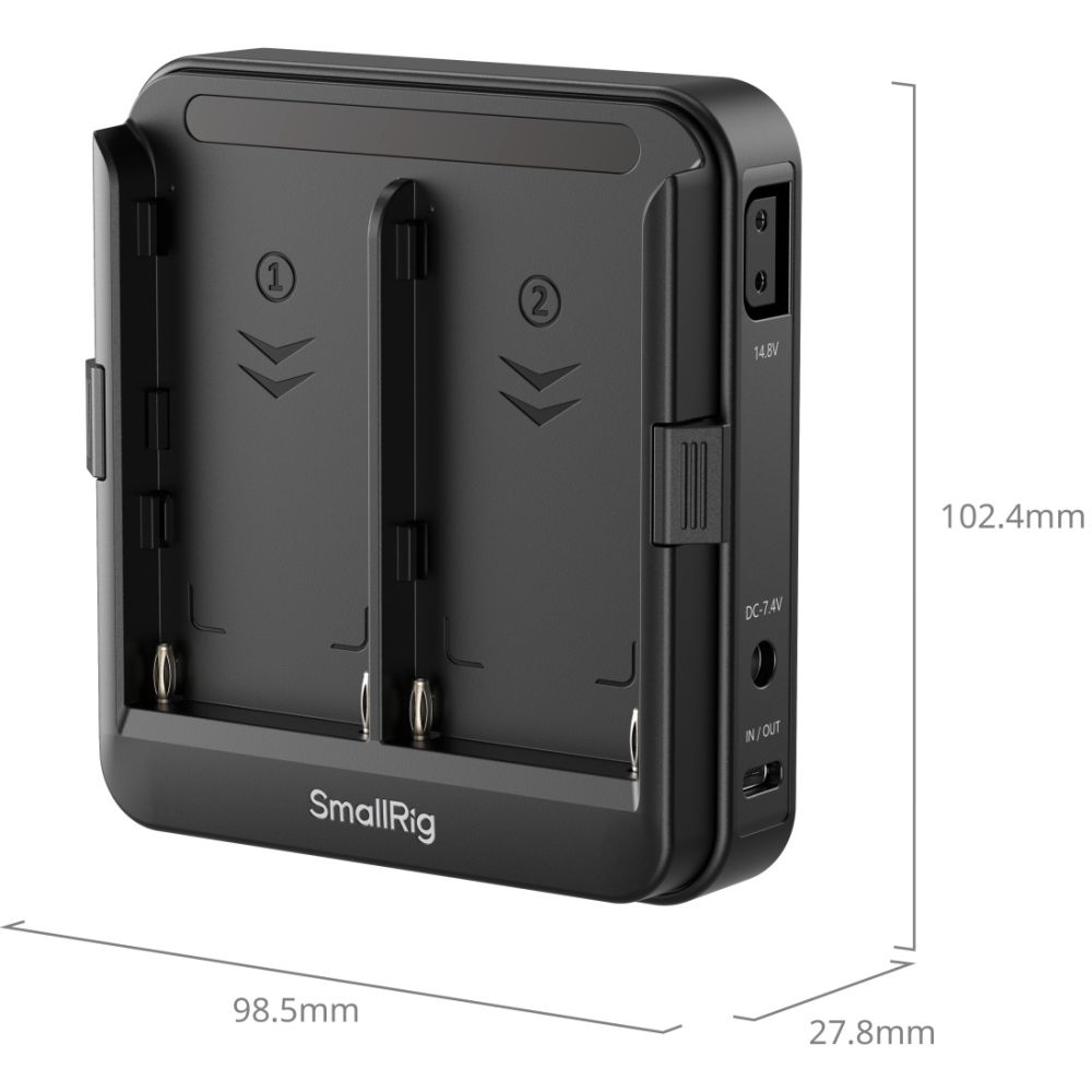 SmallRig 5537 Kit de plaque d'adaptation pour Batteries de type NP-F pour tiges LWS de 15mm (Compatible UPS)