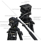 SmallRig 5580 FSD16 FreeSpeed ??Hochleistungs-Carbonfaser-Stativ
