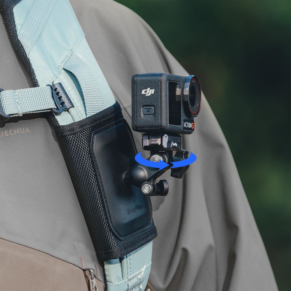 SmallRig 5721 Klettverschluss-Rucksackgurthalterung für Action-Kameras