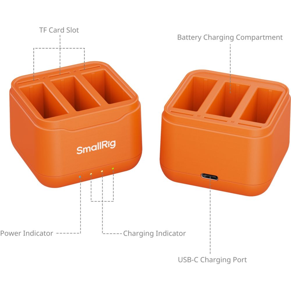 SmallRig 5921 Chargeur de batterie pour caméra DJI Action 6 / Action 5 Pro / Osmo 360