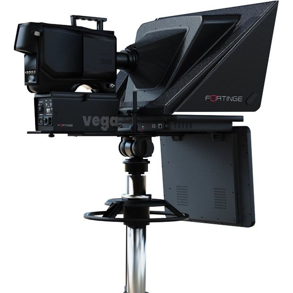 Fortinge VEGA 19-Zoll-Telepromptersystem mit Carbonhaube für ENG-/Studiokameras