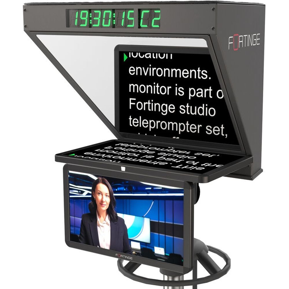 Fortinge ROBO 24-HB 24 pouces Téléprompteur de studio haute luminosité pour caméras PTZ