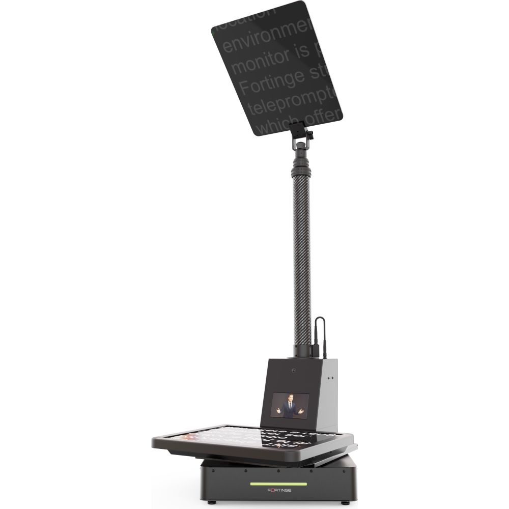 Téléprompteur de scène motorisé double haute luminosité Fortinge MOBO 15-HB-SDI 15 pouces avec entrées et sorties SDI