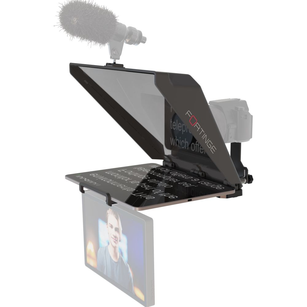 Fortinge Téléprompteur pour tablette jusqu'à 13 pouces avec mini télécommande BT1