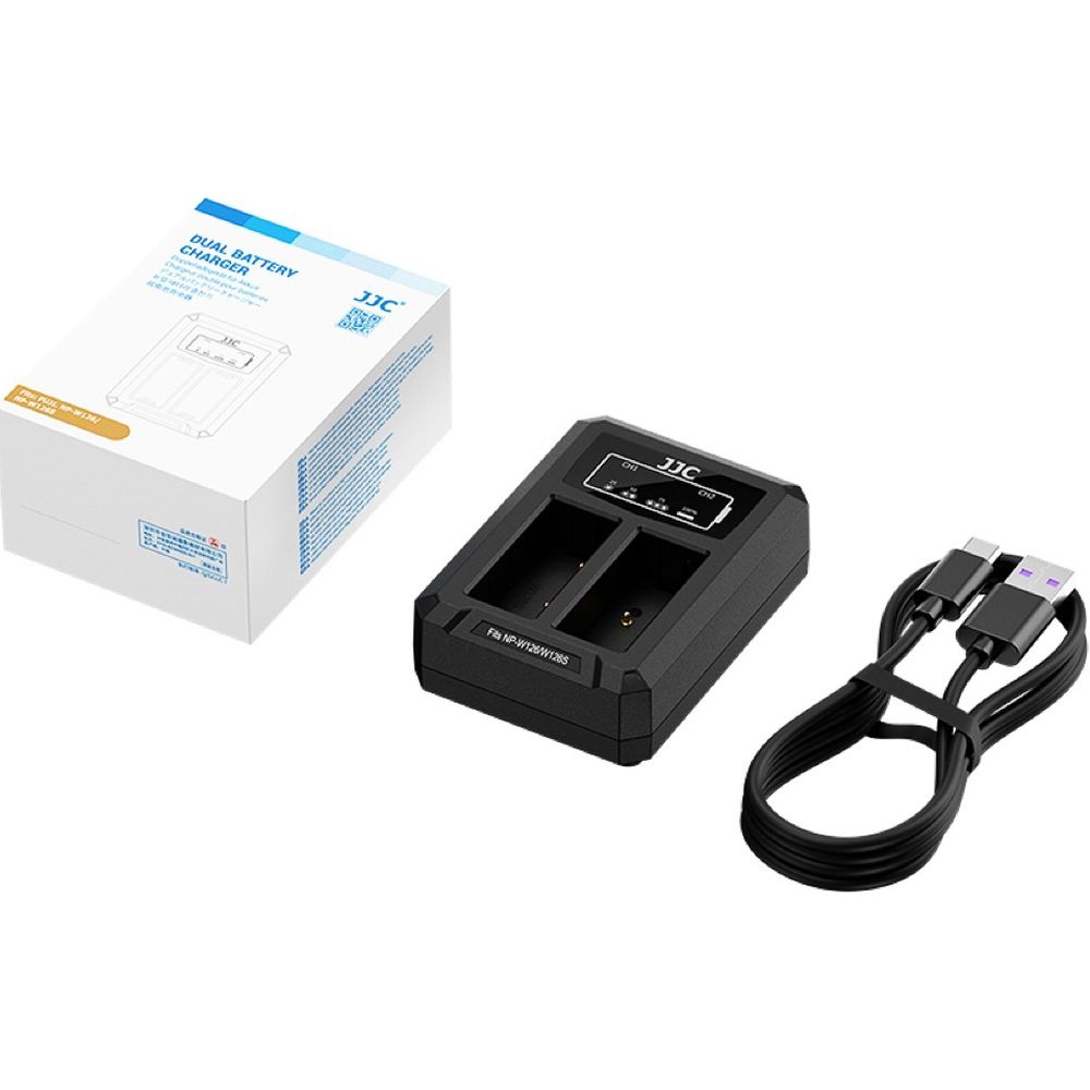 JJC Fuji DCH-W126TC USB-C Dual Battery Charger (for Fuji NP-W126 battery)