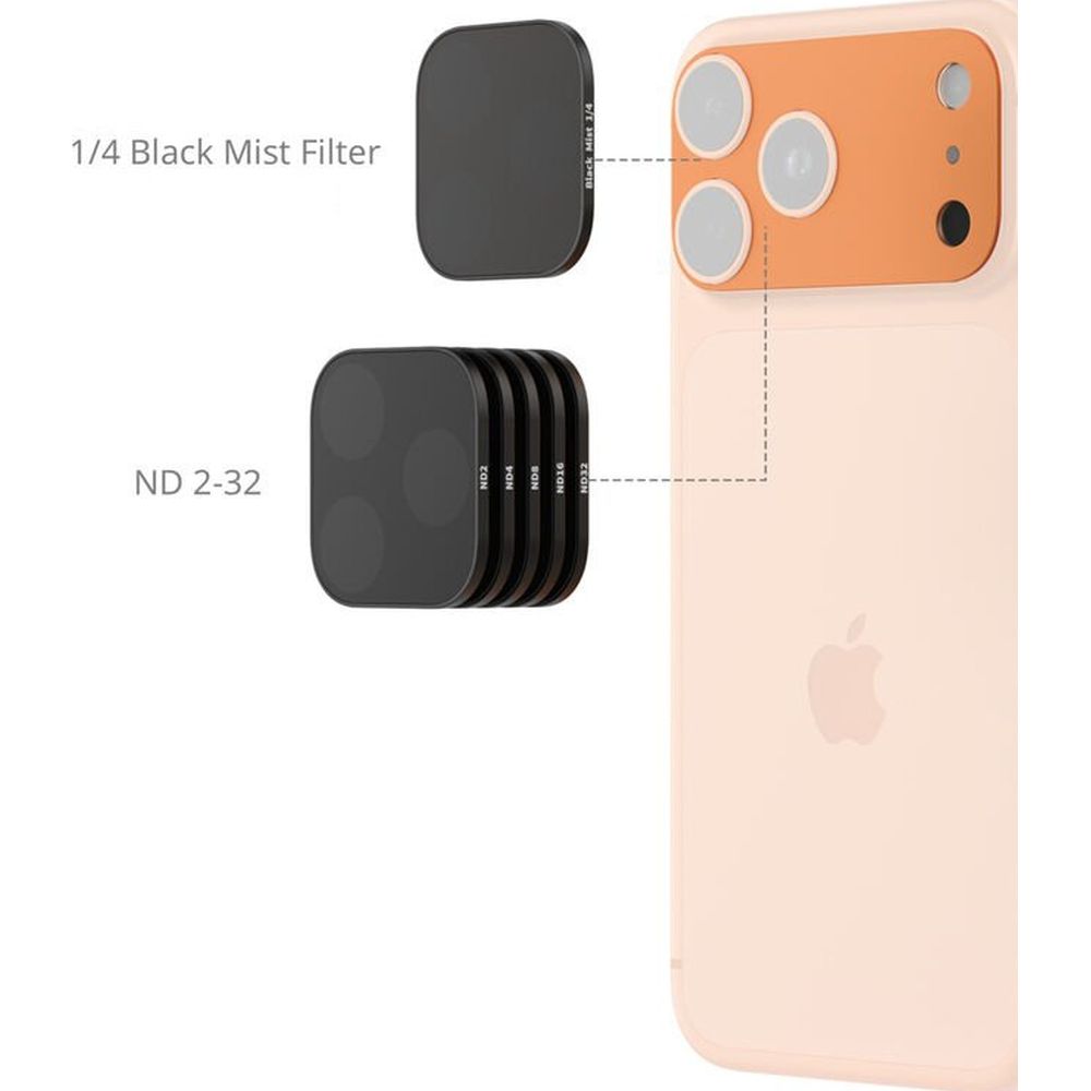 SmallRig 6074 Quadratisches ND- und Schwarznebelfilter-Set für iPhone 17 Pro, silber