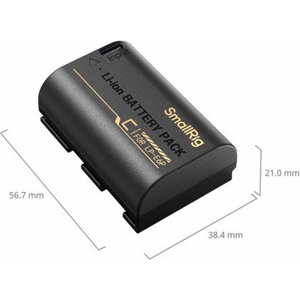 SmallRig 5295 Kameraakku mit USB-C-Ladeanschluss für Canon LP-E6P
