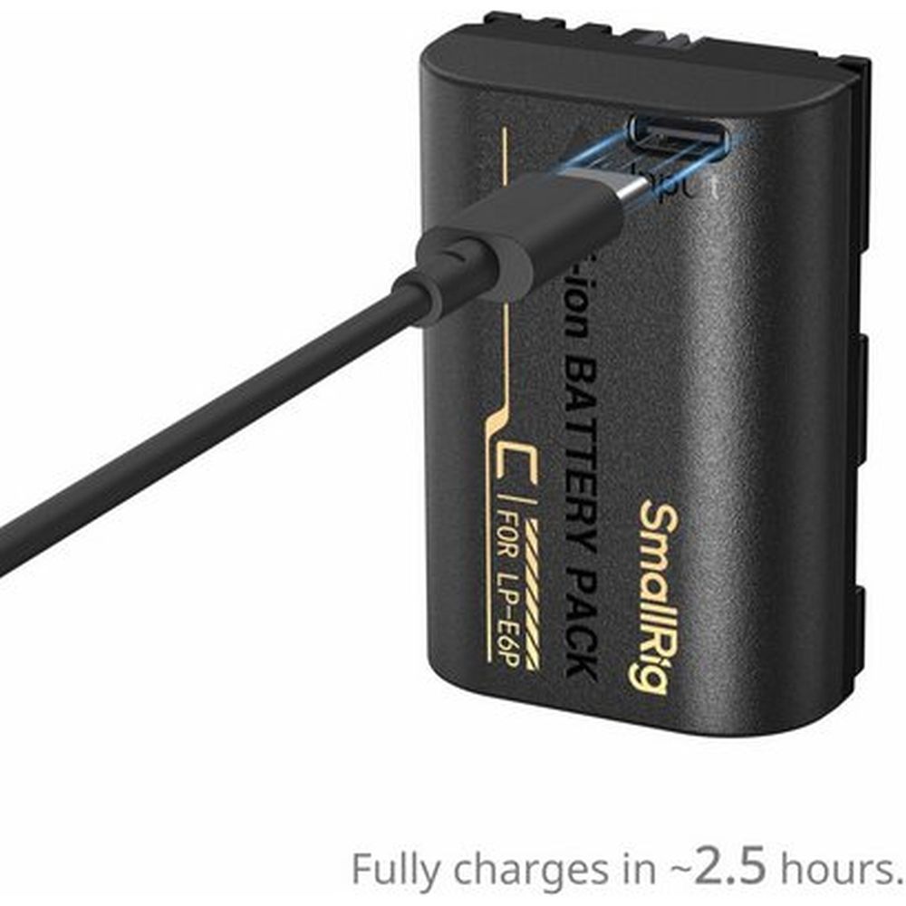 SmallRig 5295 Kameraakku mit USB-C-Ladeanschluss für Canon LP-E6P