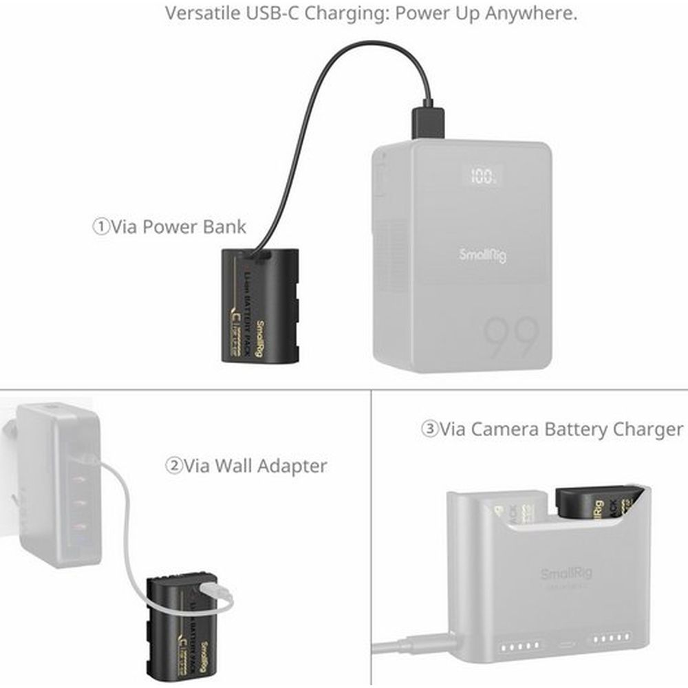 SmallRig 5295 Kameraakku mit USB-C-Ladeanschluss für Canon LP-E6P