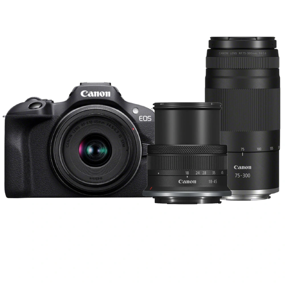 Canon EOS R100 + RF-S 18-45mm IS STM + RF 75-300mm f/4-5.6