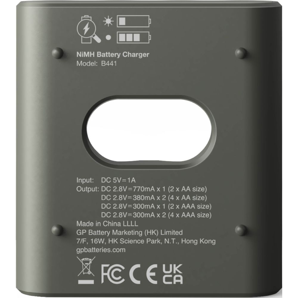 GP Chargeur RECYKO B441 avec 4 piles AA 2100 mAh