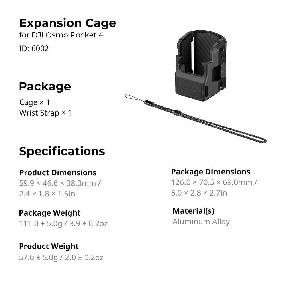 SmallRig 6002 Cage für DJI Osmo Pocket 4 (Basic Edition)