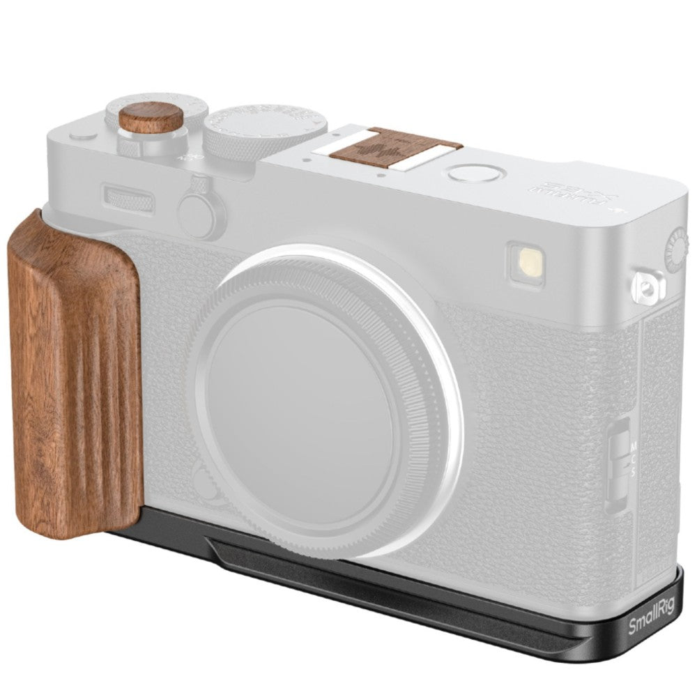 SmallRig 5985 L-Shaped Mount Plate mit Wooden Handle für FUJIFILM X-E5, Rosewood / Black