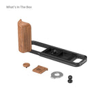 SmallRig 5985 L-Shaped Mount Plate mit Wooden Handle für FUJIFILM X-E5, Rosewood / Black