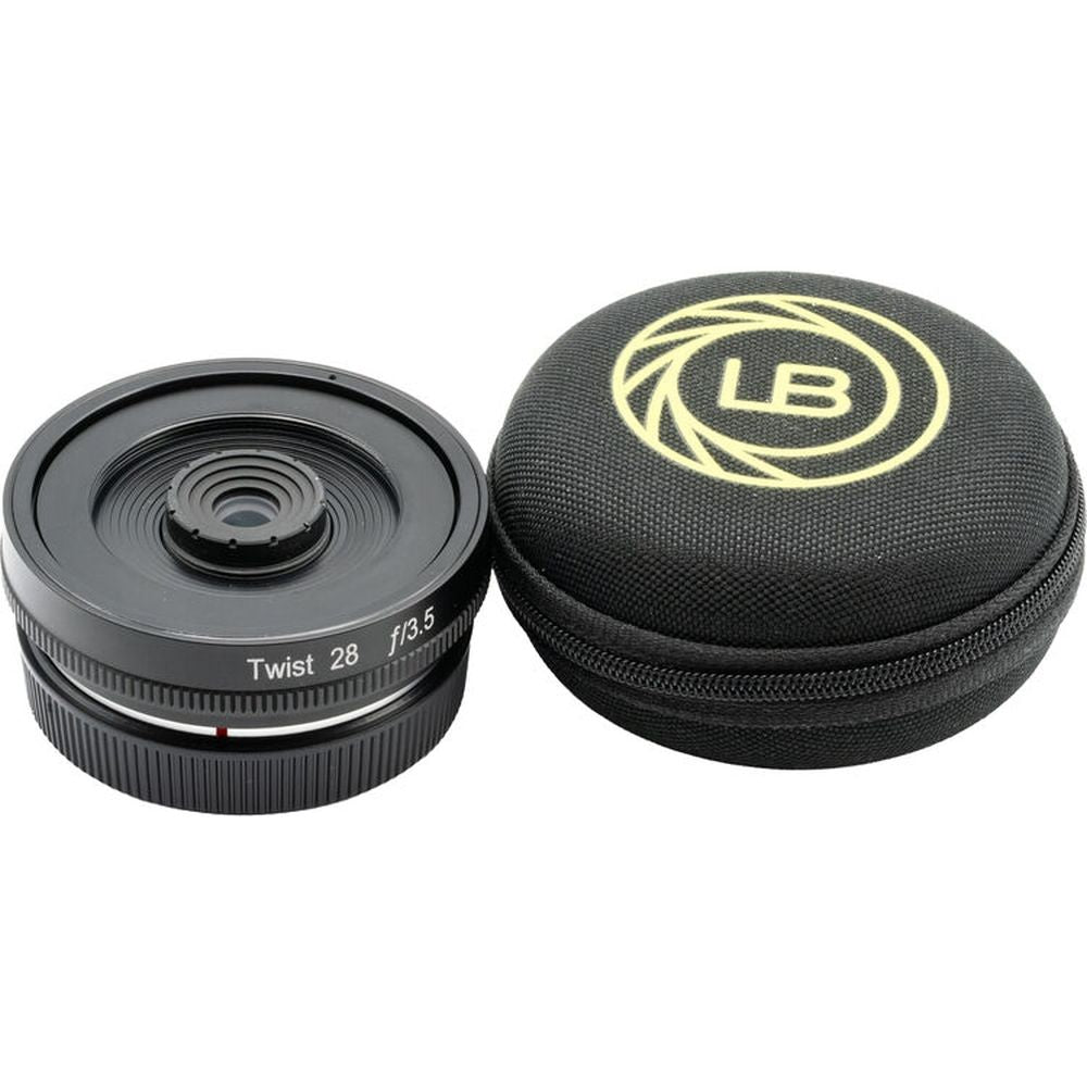 Lensbaby Twist 28 mit Klappetui für Micro Four Thirds