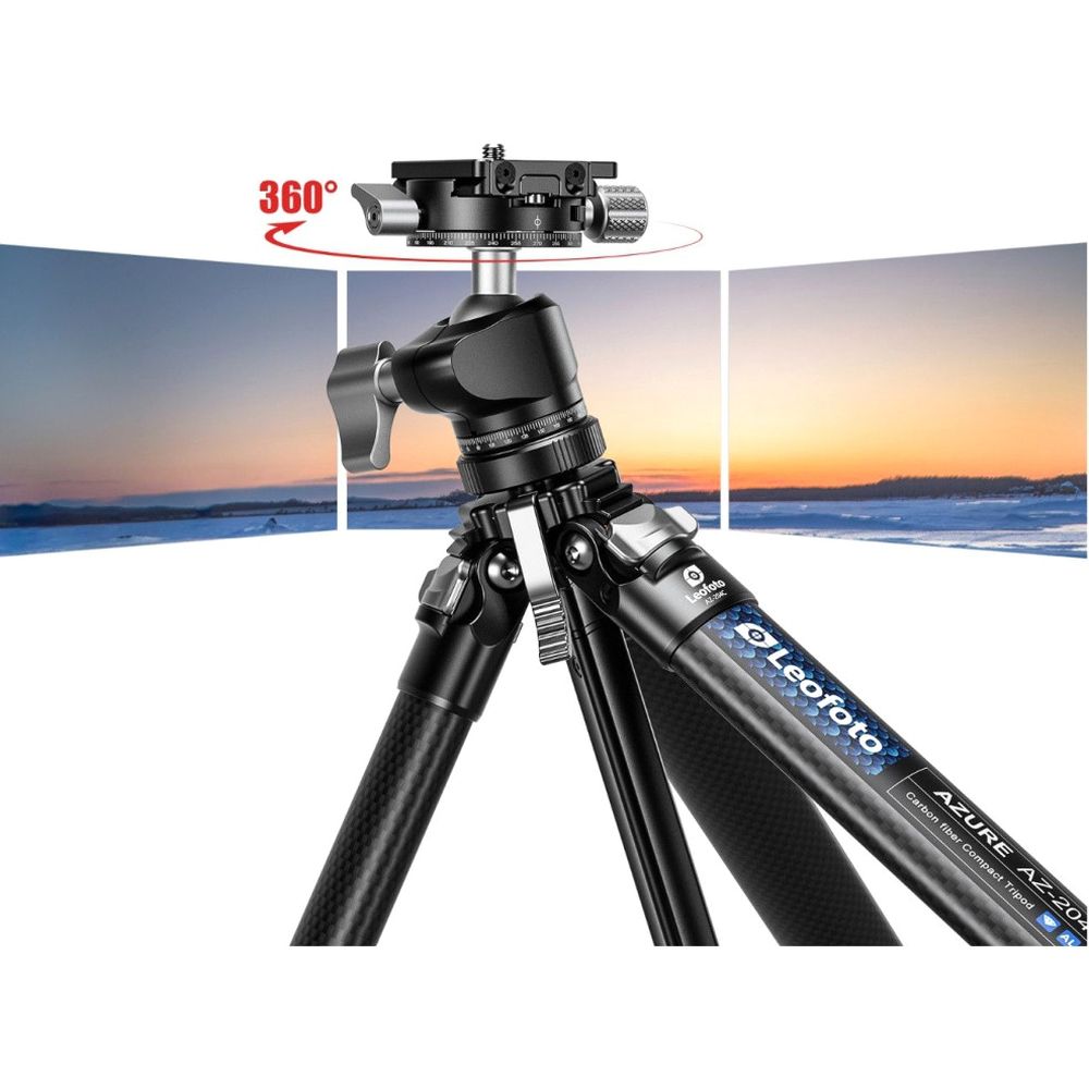 Leofoto AZ-204C+LH-25R Ultrakompaktes Stativ der Azure-Serie, halb silber