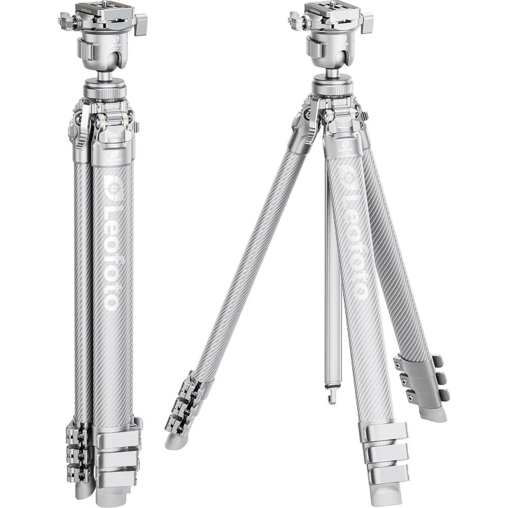 Leofoto AZ-204C+MBH-30 Ultrakompaktes Stativ der Azure-Serie, komplett silber