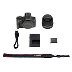 Canon EOS R100 + RF-S 18-45mm + Peak Design Cuff