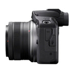 Canon EOS R100 + RF-S 18-45mm + Peak Design Cuff