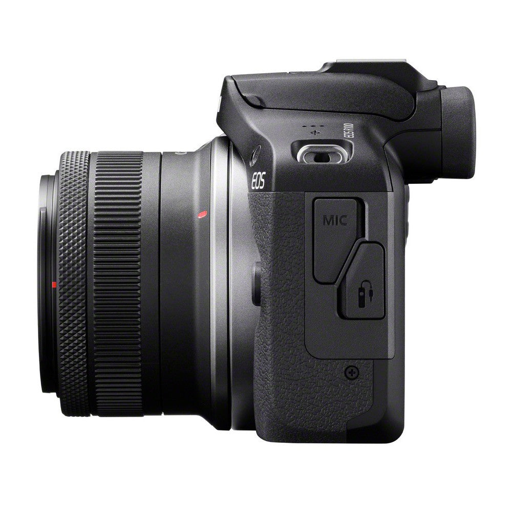 Canon EOS R100 + RF-S 18-45mm + Peak Design Cuff
