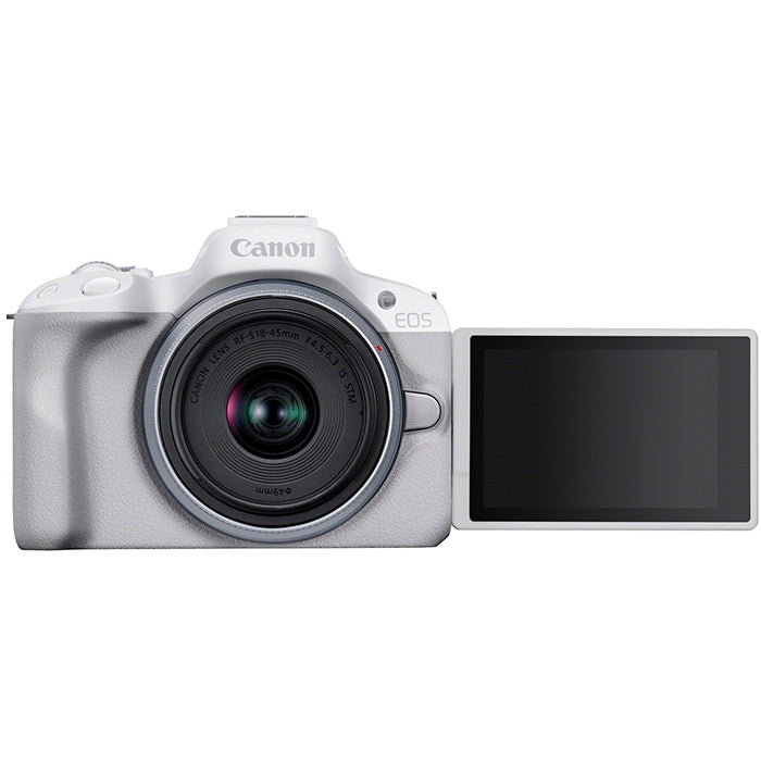 Canon EOS R50 weiß + RF-S 18-45mm + Peak Design Cuff