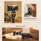 SmallRig 5943 L-förmige Montageplatte mit Holzgriff für Panasonic LUMIX L10, silber