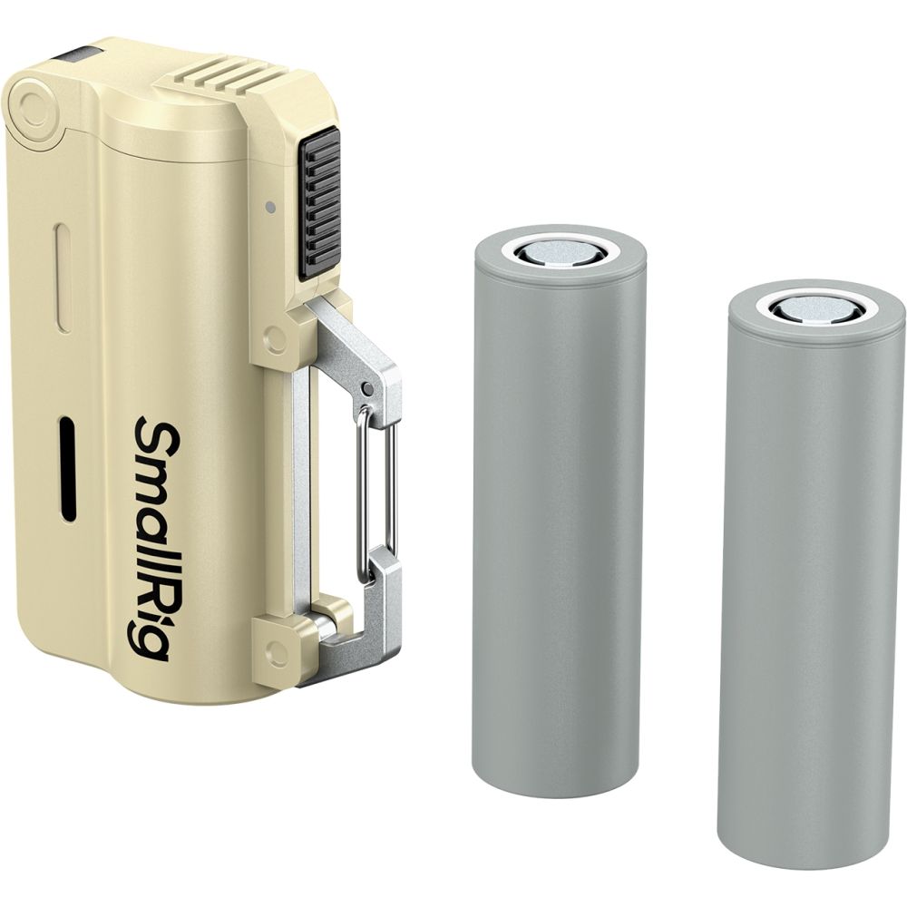 SmallRig 6089 Kit chargeur avec 2 Batteries 21700 de 5000 mAh, marron sable