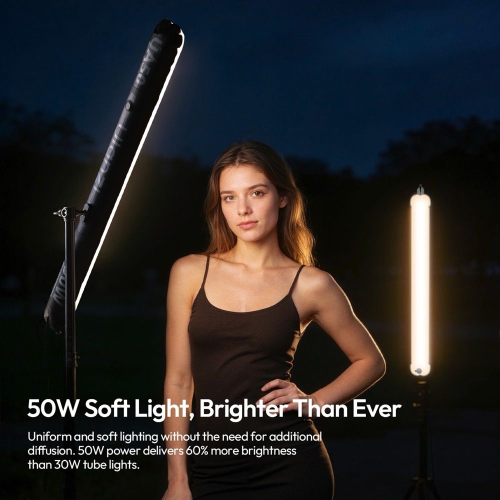 Ulanzi UA50 50W Bi-Color-Luftröhrenleuchte (mit EU-Steckeradapter)