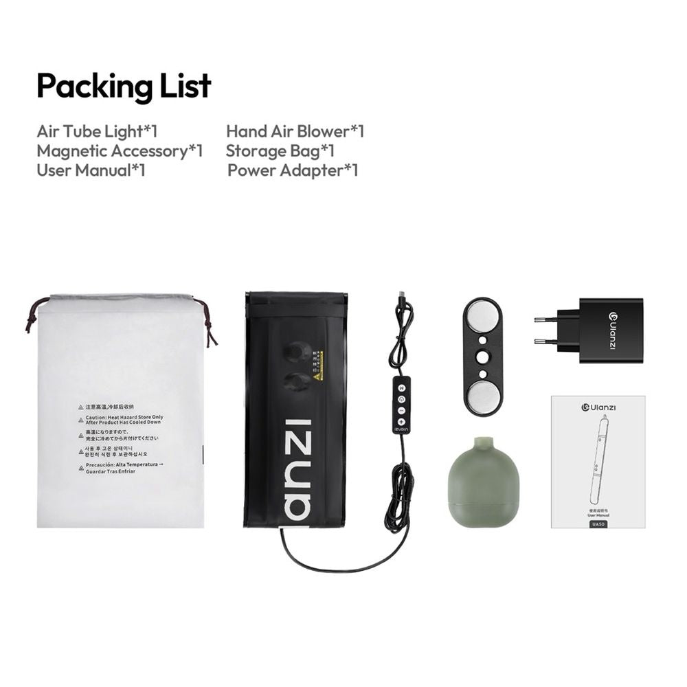 Ulanzi UA50 50W Bi-Color-Luftröhrenleuchte (mit EU-Steckeradapter)