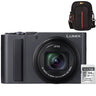 Panasonic Lumix DC-TZ300 - Argent foncé + Lexar 64GB SDXC + Case Logic DCB-313