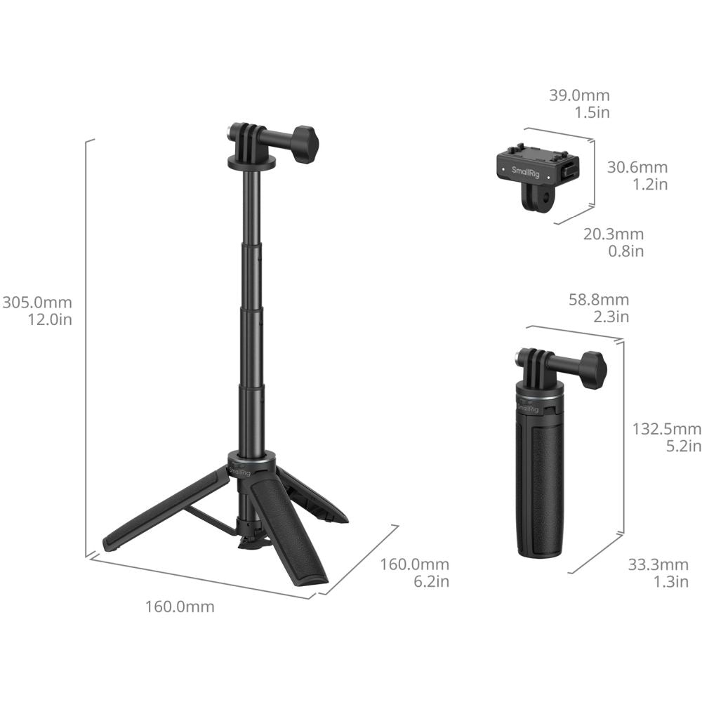 SmallRig 6151 Support pour perche à selfie compatible avec Insta360 X5 / Ace Pro / Ace Pro 2