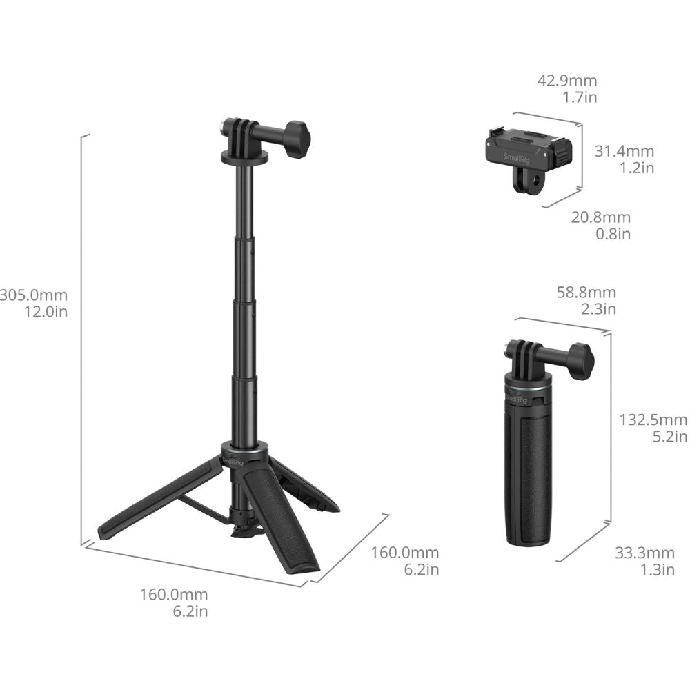 SmallRig 6149 Support pour perche à selfie compatible avec DJI Osmo Action 6 / Nano