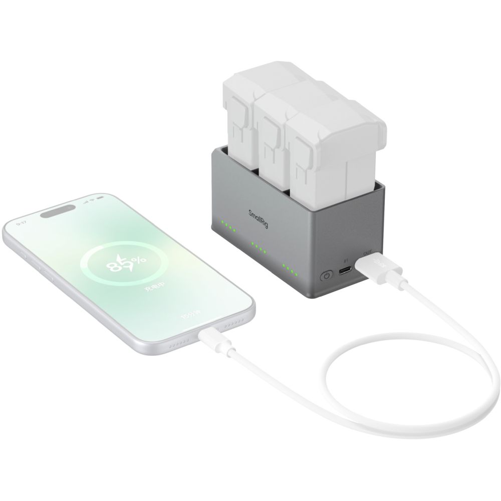 SmallRig 6502 100 W Chargeur de batterie pour DJI Mini 5 / 4 / 3 Pro