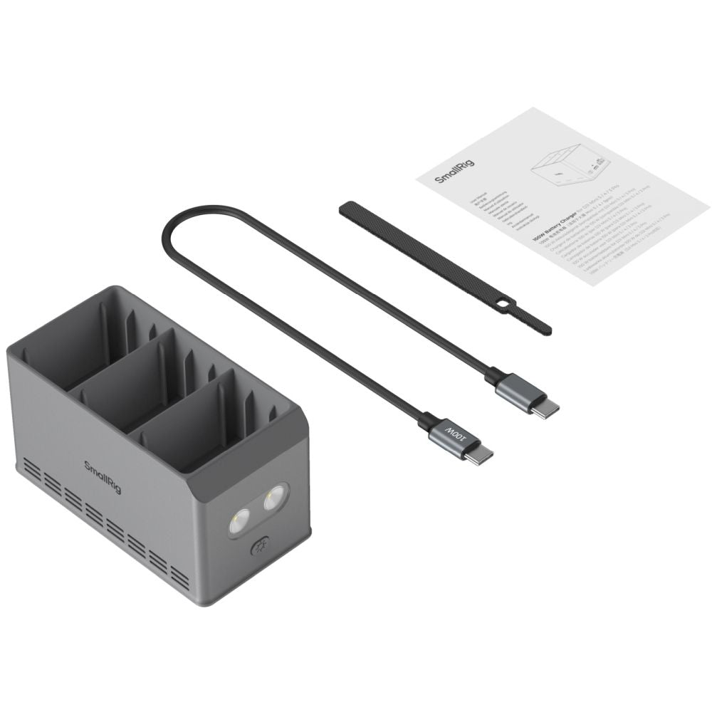 SmallRig 6502 100 W Chargeur de batterie pour DJI Mini 5 / 4 / 3 Pro