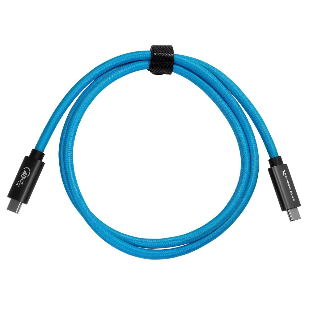 Kondor Blue Thunderbolt 4 USB 4.0 Typ C Kabel Blazing 40G Speeds 5A 100W straight 3Ft