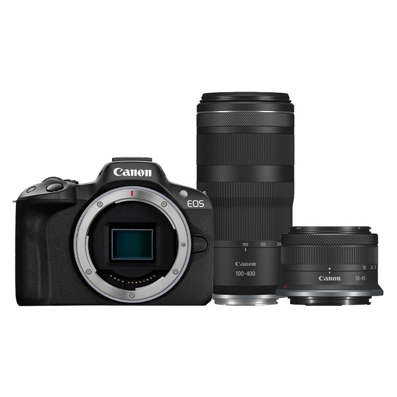 Canon EOS R50 + RF-S 18-45mm F/4.5-6.3 IS STM + RF 100-400mm F/5.6-8 IS USM