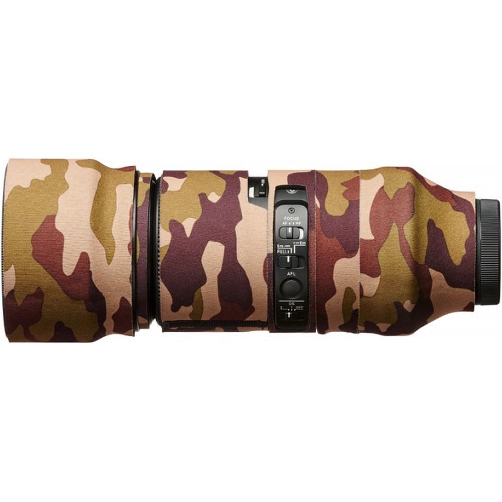 easyCover Objektivabdeckung Eiche für Sigma 100-400mm F/5-6.3 DG DN OS | C (Sony E / Leica L) Braune Tarnung