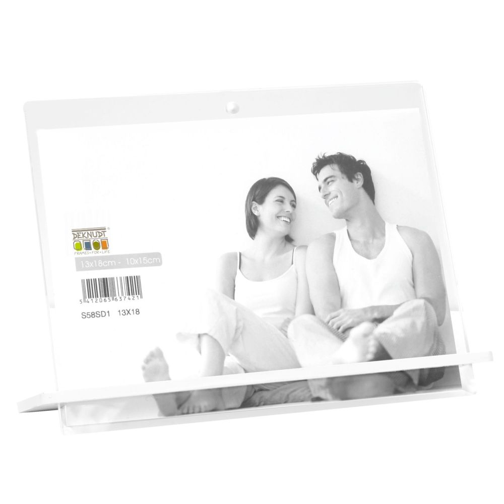 Deknudt Transparenter Fotorahmen 5,4 mm dick mit weißem Ständer 13x18 S58SD1