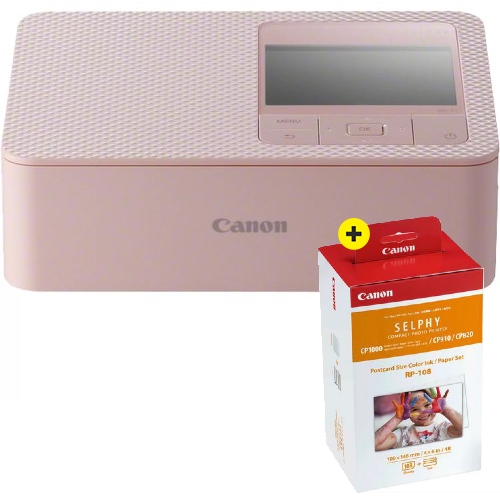 Canon SELPHY CP1500 Rosa + RP-108 Papier 10X15, 108 Ausdrucke
