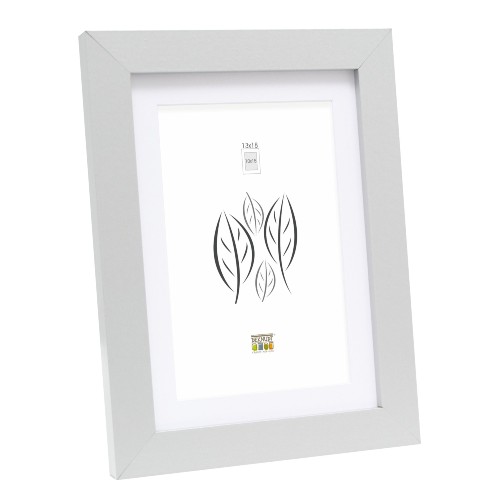 Deknudt Silberfarbener Bilderrahmen mit weißem Passepartout 20x25