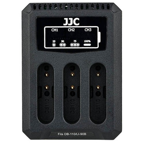 JJC DCH-DB110 USB Dual BatteryCharger (für Ricoh DB-110/ Olympus LI-90BCanon LP-E8)
