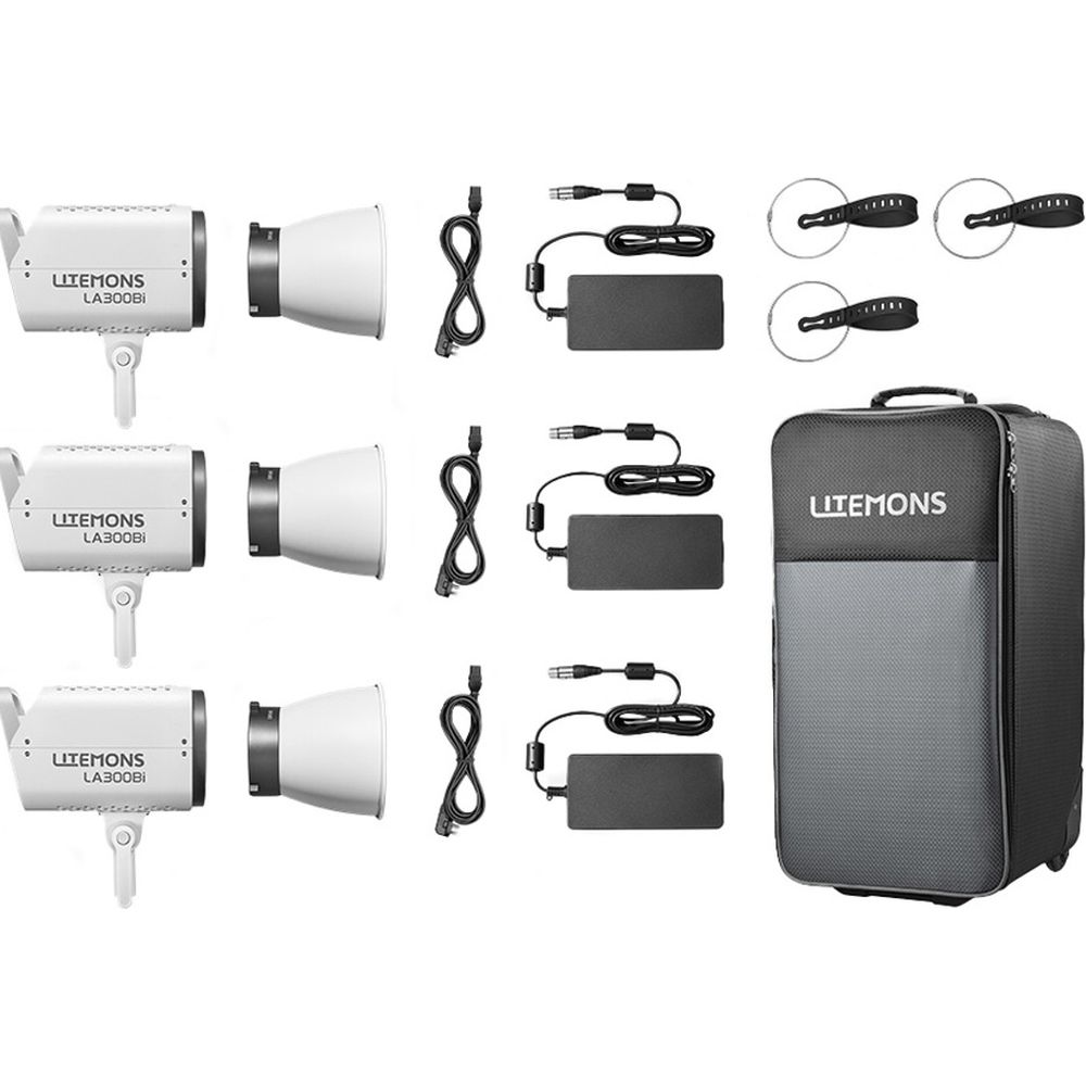Godox Litemons LA300Bi Zweifarb-LED-Videoleuchte 3-Licht-Kit