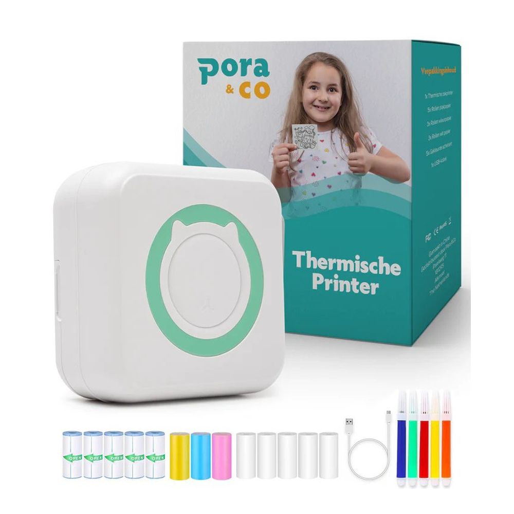 Pora&Co Mini-Fotodrucker für Smartphone, grün