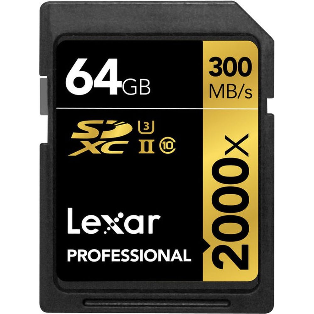 Lexar SDXC Pro 64GB 2000x RDR UHS-2 Geheugenkaart