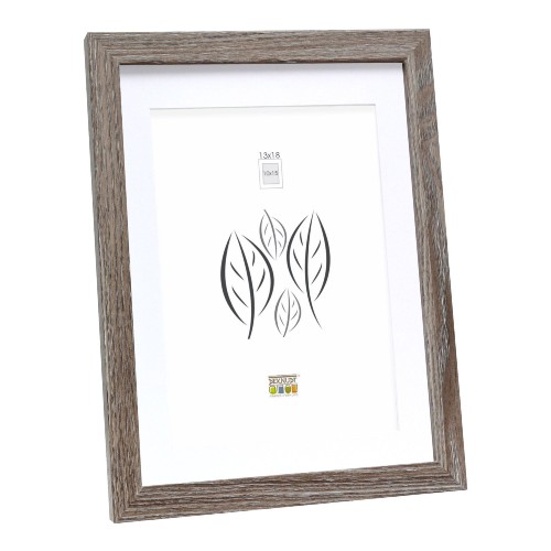 Deknudt Bilderrahmen in Eiche grau mit weißem Passepartout 18x24
