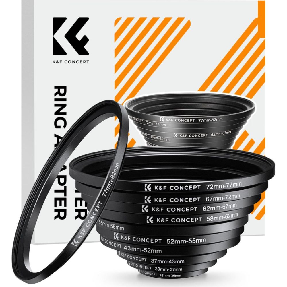 K&F Concept Step Up Ring-Set 11-teilig (26-82mm)