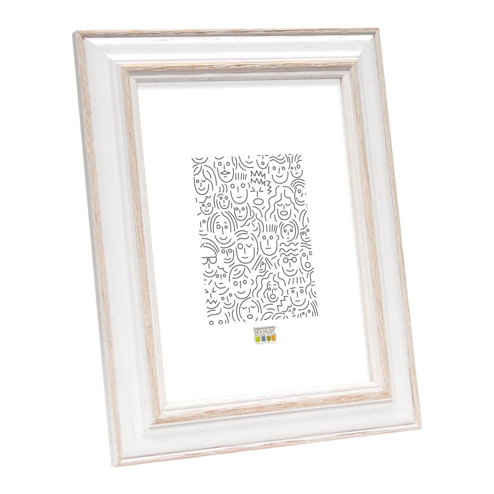 Deknudt Fotorahmen weiß mit naturfarbenem Akzent 13x18 S221H1