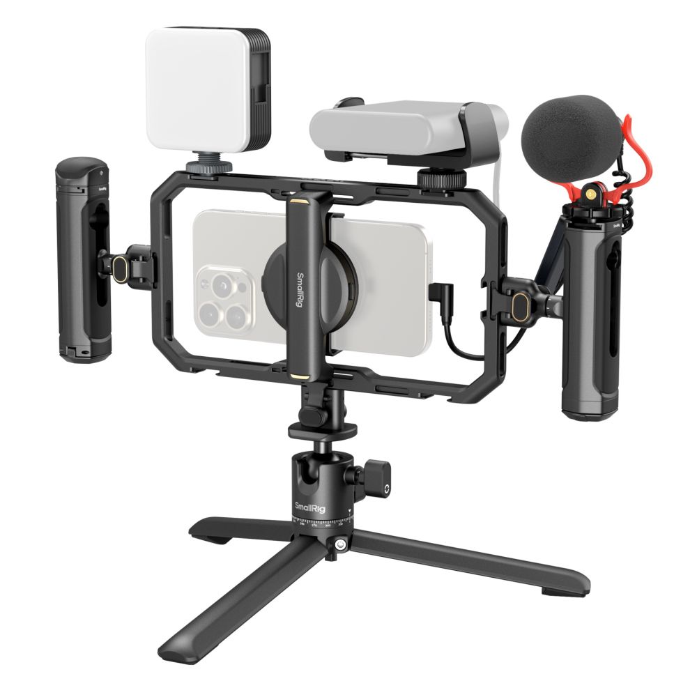 SmallRig All-in-One Video Kit für Smartphone Creators mit Audio- und Beleuchtungssystem Full Quick Pro Edition 4704