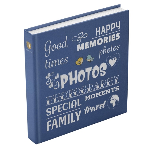 Henzo Fotoalbum 100 Seiten Wording 30x30 blau