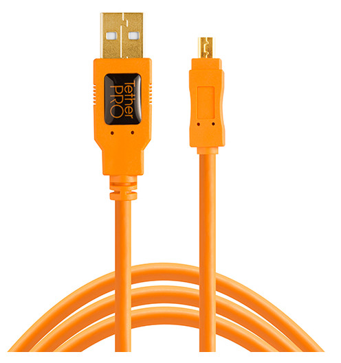 Tether Tools TetherPro USB 2.0 A zu Mini-B 8 pin 4,6m Orange